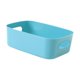thumbnail image 2 of Caja de almacenamiento de escritorio, contenedor con asa, contenedor de almacenamiento, organizador de cosméticos apilable, cesta de almacenamiento de Verde claro, 2 of 6