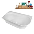 thumbnail image 4 of 59" Streamline B-356-120-WH Soaking Freestanding Tub and Tray With Internal Drain in Glossy White, 4 of 10