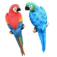 thumbnail image 1 of 2 piezas de figuras de loros adornos de árboles decoración de árboles estatuas de jardín colgantes para el patio trasero exterior del césped al aire Azul rojo, 1 of 8