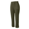 thumbnail image 6 of YUHAOTIN Trousers for Women High Waisted Straight Leg Fashionable Solid Color Lace Spliced High Waist Drawstring Pocket 9/10 Length Pants Womens Wide Leg Dress Pants Joggers for Women Plus Size Tan, 6 of 6
