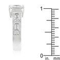 thumbnail image 4 of Precious Stars Silvertone Princess and Baguette-Cut Cubic Zirconia Engagement Ring, 4 of 4