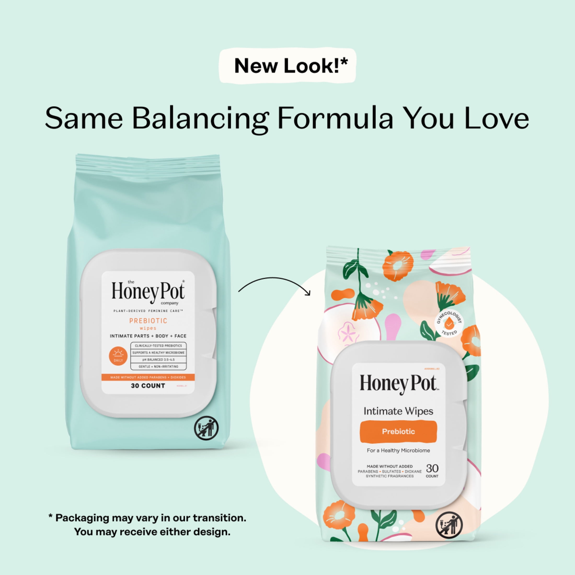 Honey Pot Intimate Wipes - Prebiotic, 30 Count