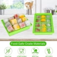 thumbnail image 4 of PEACNNG 2 Pack Silicone Ice Cube Trays with Lids, Food Grade Silicone Ice Mold Maker, Silicone Ice Cube for Frozen Baby Food, Drinks, Coffee and Fruit (Green), 4 of 5