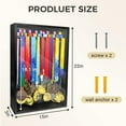 thumbnail image 4 of Medal Hanger Display Case, Dust-Proof 22"x15" Wall Mount medal holder with 3 Hanging Rods & Trophy Shelf, Holds 60+ Medals, HD Tempered Glass, Solid Wood, for gymanstics,race,soccer,swim$$, 4 of 7