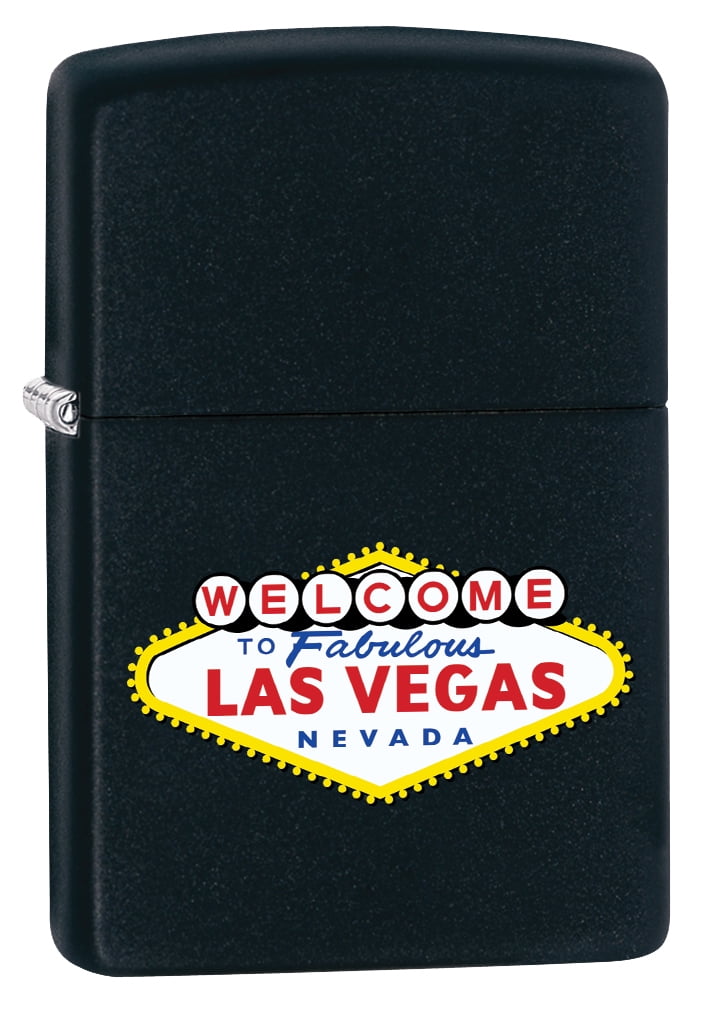 Zippo Lighter: Las Vegas Sign - Black Matte