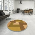 thumbnail image 4 of Ahgly Company Machine Washable Indoor Square Transitional Yellow Area Rugs, 6' Square, 4 of 7