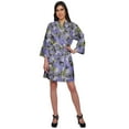 thumbnail image 1 of Moomaya Short Robe For Women Plus Size Printed Cotton Robe Lightweight Nightwear, 1 of 6