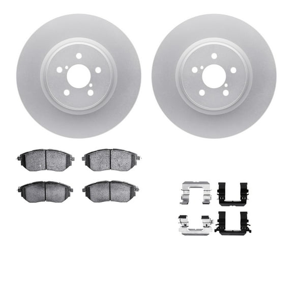 Dynamic Friction Company Front Geospec Brake Rotors with 5000 Euro Ceramic Brake Pads includes Hardware 4612-13017