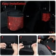 thumbnail image 6 of eing Car Seat Organizer Premium Seat Back/Front Seat Travel Caddy Bag, Bling Crystal Car Front Seat Organizer, Pratical Car Garbage Pocket Bin, Diamond Car Accessory (2 - Pack,Red), 6 of 8