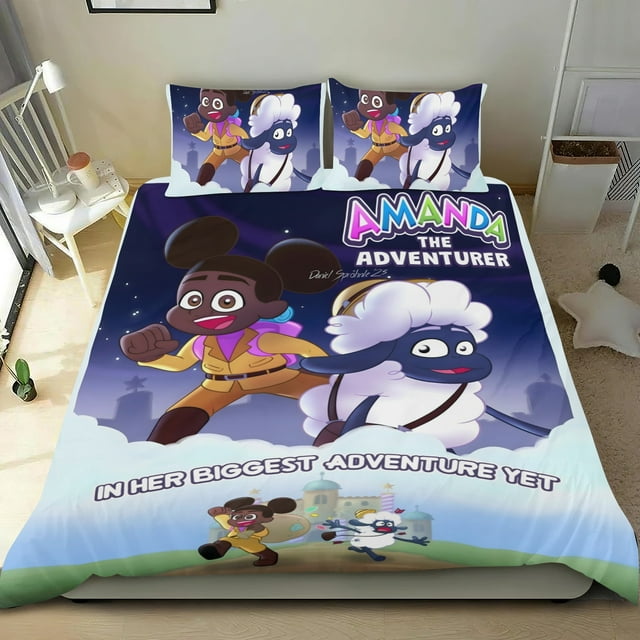 Amada la Aventura Conjunto de sábanas temático, trío de piezas, cómodo y amigable con la piel, diseño único, regalo de decoración para el hogar para familiares, amigos y fans,173cm *218cm
