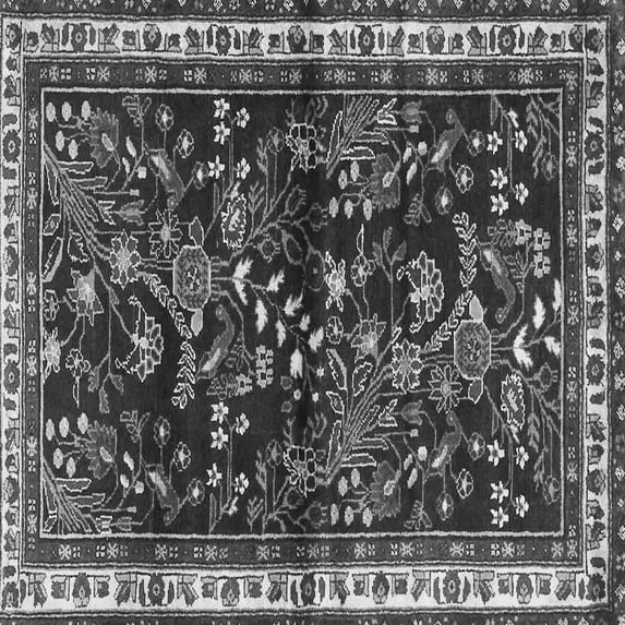 Ahgly Company Indoor Square Persian Gray Traditional Area Rugs, 4' Square