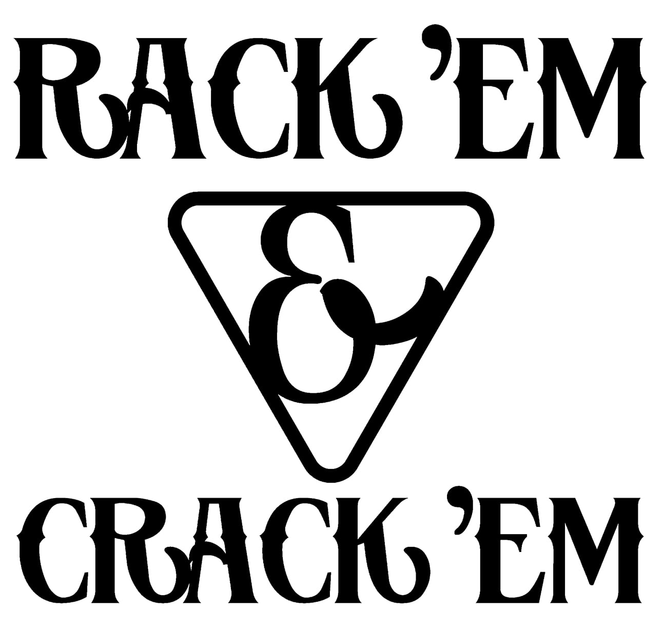 Rack Em Crack Em Western Funny Pool Billiards Game Cue Wall Decals for