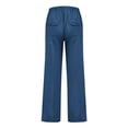 thumbnail image 5 of Pants for Men Relaxed Fit Cotton Linen Trousers Mens Oversized Summer Beach Pants Casual Straight Loose Fit Pockets Blue M, 5 of 5