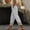 Gray, variant on Women's Elastic Waist Drawstring Textured Side Slit Wide Leg Pants, Breathable Comfort Trousers for Daily Commute & Trendy Looks Red XXL