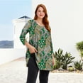 thumbnail image 4 of Womens Plus Size Tops Casual 3/4 Sleeve Dressy Tunic Tops Fall Loose Fit Blouses, 4 of 7