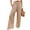 Khaki, variant on utcoco women's wide leg pants casual elastic waist loose linen trousers