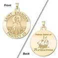 thumbnail image 3 of Picturesongold.Com Saint Brendan Double Sided Navigator Round Religious Medal Necklace Pendants - 2/3 inch Size of Dime, Solid 14K Yellow Gold, 3 of 7