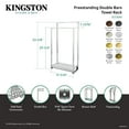 thumbnail image 4 of Kingston Brass SCC8260 Edenscape 33-5/8 Inch Freestanding Pedestal 2-Tier Towel Rack with Wooden Shelf in Matte Black, 4 of 5