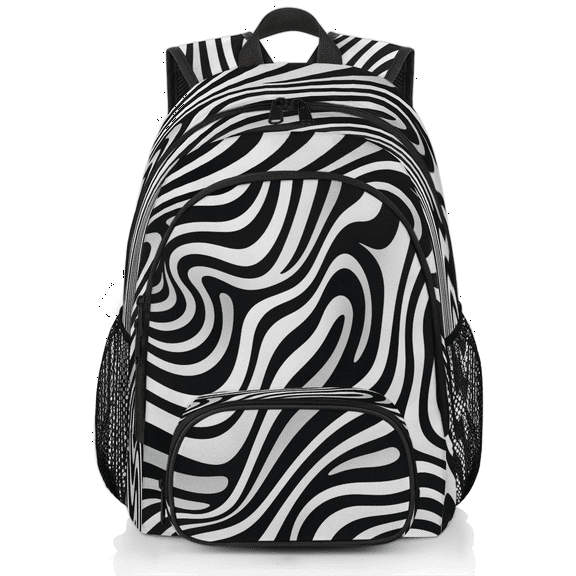 Herdesigns Zebra Printed Laptop Backpack for Women Men, Work Computer Backpacks, 18.3 Inch Large Computer Nurse Teacher Bags Travel Casual Daypack