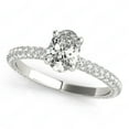 thumbnail image 3 of Oval Cut Solitaire With Accents Engagement Ring 18K White Gold, 3 of 3