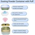 thumbnail image 5 of Body Powder Puff and Container, 3.35" Portable Dusting Powder Container with Soft Puff Powder Case Box Jar for Baby Women Home and Travel Use(Blue), 5 of 10
