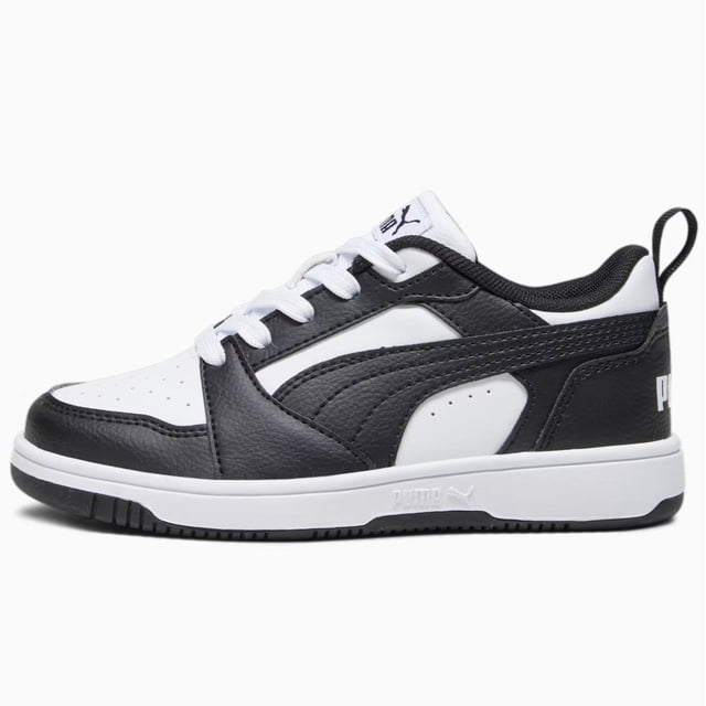Tenis Puma Rebound V6 Lo PS para Niños 17 A 21 393834-01 negro 18.5