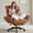 Brown, variant on Ultifit Big and Tall Office Chair with Swivel Armrests,Leather Criss Cross Chair with Headrest & Footrest,Desk Chair with Spring Padt,Beige