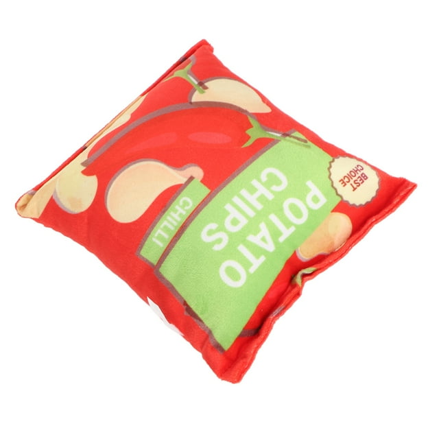 Potato Chips Plush Dog Toy Squeaky Interactive Dog Toys Built In Rattling Paper Bite Squeaky Snack Bag Dog Toy For Puppy