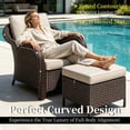 thumbnail image 4 of Joyside 5 PCS Outdoor Conversation Set with 78" 3-Seat Sofa, 2 Chairs & 2 Ottomans, Wicker Patio Furniture Set with Removable Cushions for Bistro, Deck, Sunroom, Beige, 4 of 8