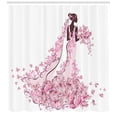 thumbnail image 3 of Ambesonne Wedding Shower Curtain, Floral Bridal Gown, 69"Wx84"L, Pale Pink Maroon White, 3 of 3