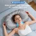 thumbnail image 2 of COOKCOK Ergonomic Cervical Memory Foam Pillow for Neck Pain Relief, Cooling Shell Cloud Bed Pillow for Side Back Sleepers, Grey, 2 of 7