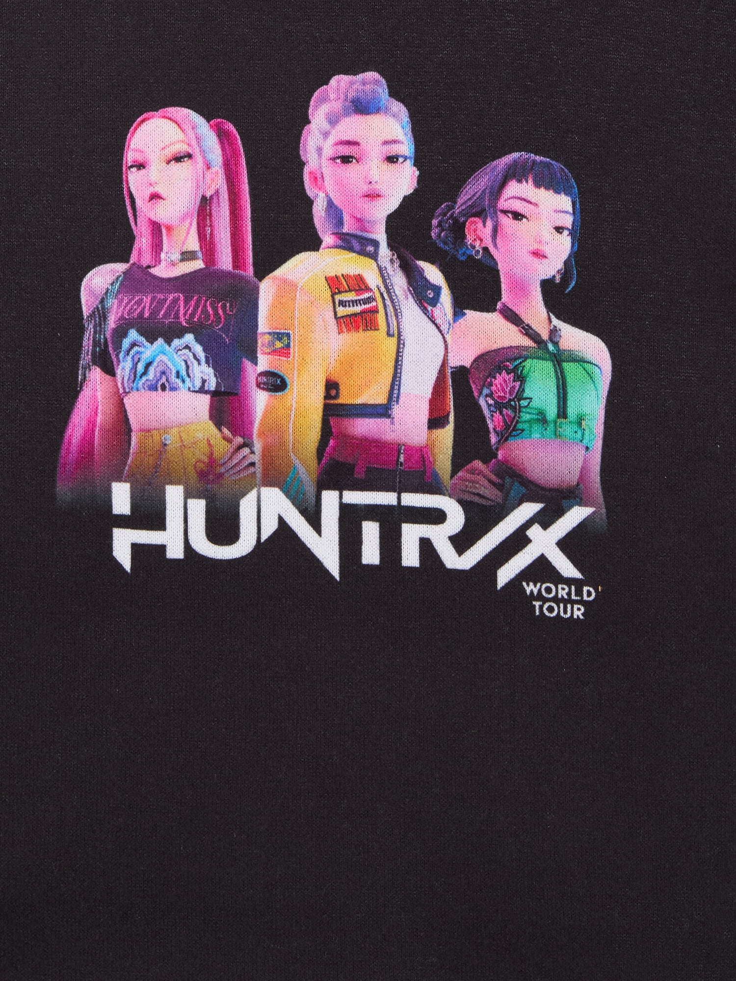 KPop Demon Hunters Girls Long Sleeve Sleep Top and Shorts Pajama Set, 2-Piece, Sizes 4-12