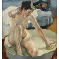 thumbnail image 2 of Leo Putz 20x21 Black Ornate Framed Double Matted Museum Art Print Titled: In the Bathtub II (1911), 2 of 5