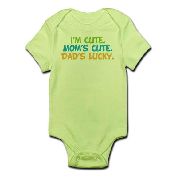 CafePress - I'm Cute. Mom's Cute. Dad's Lucky. Funny Unique Ba - Baby Light Bodysuit