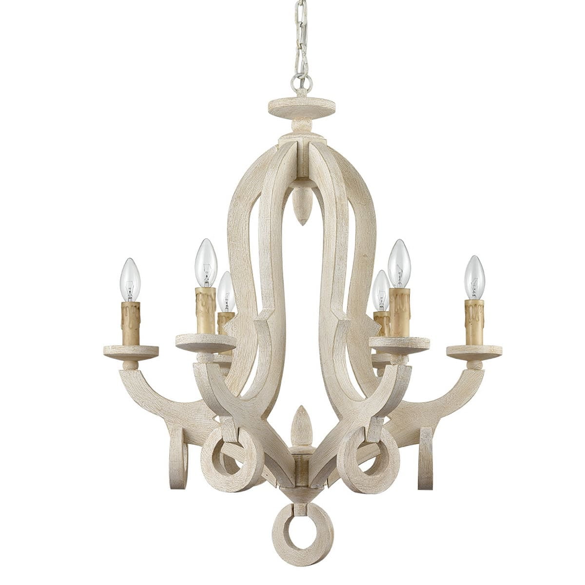 Weathered Wooden Chandeliers Rustic 6 Light Sculpted Candle Fixture Assembled Com Sculpted Candle Light Fixture Assembled, Candle Light Fixture