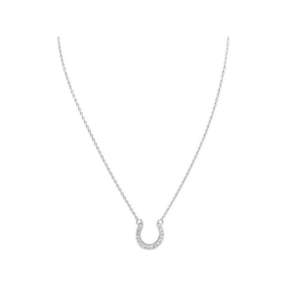 Horseshoe Good Luck CZ Cubic Zirconia Sterling Silver Necklace