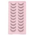 thumbnail image 3 of 10 Pairs Pack Light Volume with Clear Band Look Like Individual Clusters Short Fake Eyelash Spiky Lashes Natural Looking Manga Lashes False Eyelashes LK03, 3 of 5