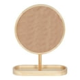thumbnail image 5 of Kate and Laurel Travis Modern Tabletop Mirror, 17 x 21, Natural Poplar. Decorative Freestanding Wood Mirror with Round Surface and Open Capsule Shaped Tray Base, 5 of 9