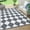 gray, variant on EastVita Area Rugs Carpets 320Gsm Pp Tube Plastic Woven Outdoor Carpet-Modern-Diamond Grid Black/White 9*12ft