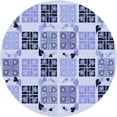 thumbnail image 1 of Ahgly Company Machine Washable Indoor Round Transitional Heavenly Blue Area Rugs, 7' Round, 1 of 7