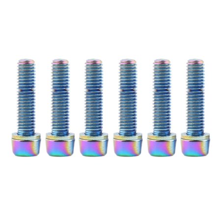 

6 Pieces Bolts Road Mountain Bike Handlebar Ultralight Screw Gear - Multicolor 26.7x4.85mm