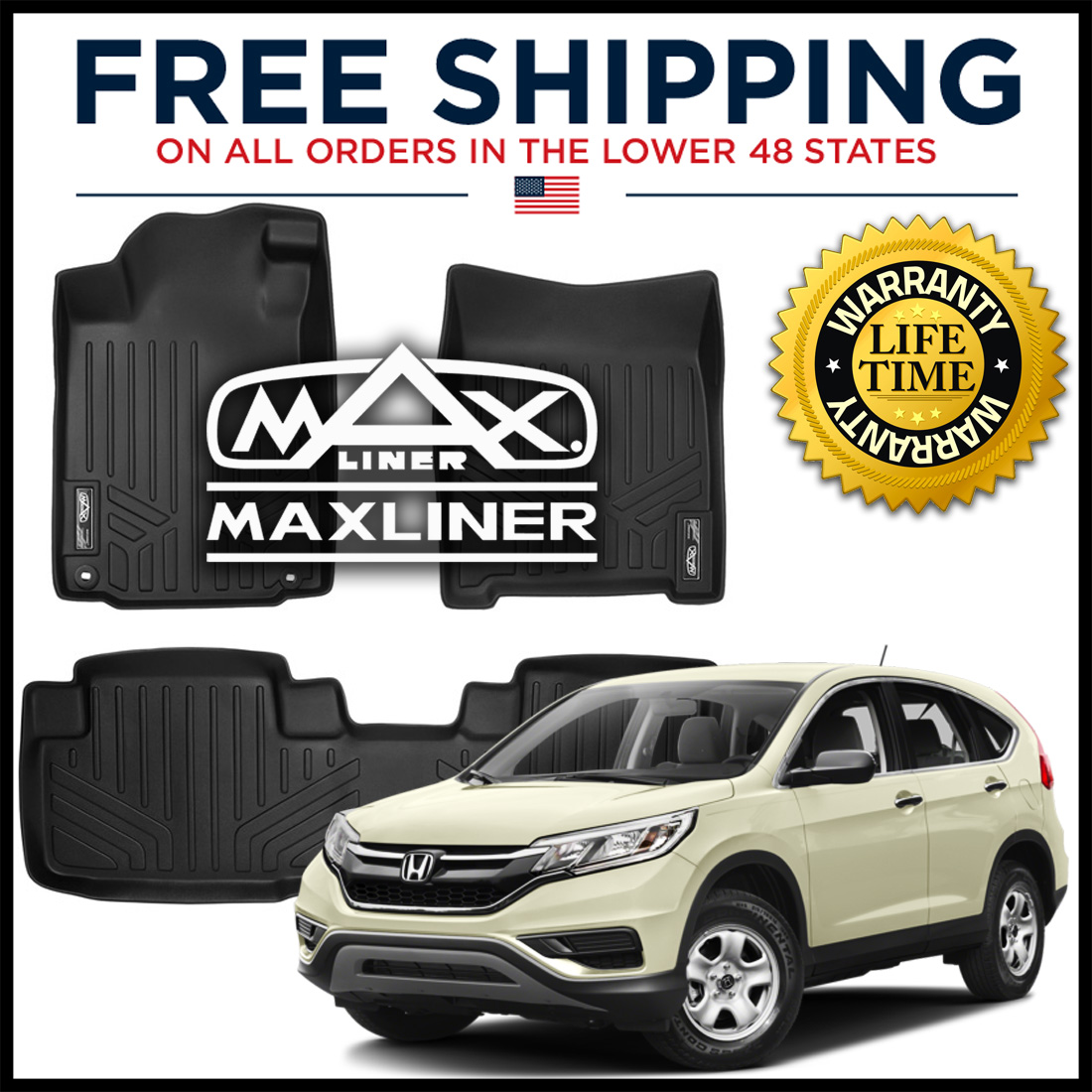 All Weather Cargo Floor Mat Rear Trunk Tray Liner Fit For Honda CR 