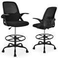 thumbnail image 1 of Ergonomic Office Desk Chair with Lumbar Support and Footrest Ring, Swivel Breathable Mesh Drafting Chair, Mid-Back Standing Computer Chair, 1 of 1