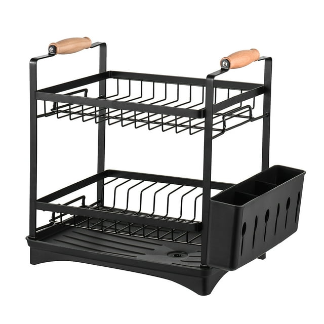 Labymos Dish Drying Rack Dish Drainer Set 3-Tier Dish Racks with Detachable Drainboard Chopstick Rack