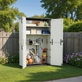 thumbnail image 3 of Homall Resin Adjustable Shelf for Outdoor Storage Shed, 2-Pack, Durable & Easy to Install, White, 3 of 4