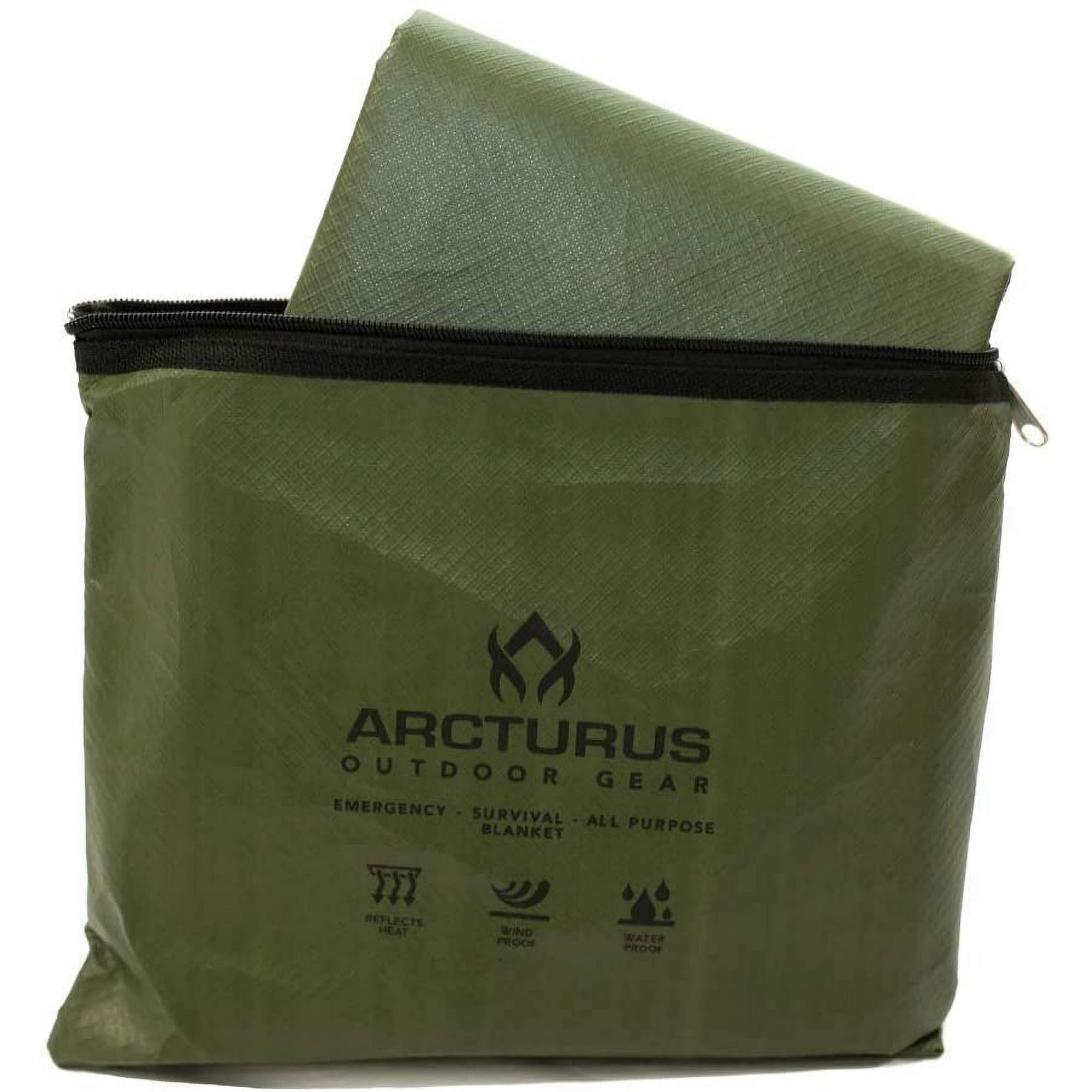 All Weather Outdoor Survival Blanket All Purpose Thermal Reflective Emergency Olive Green