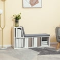 thumbnail image 2 of HOMCOM 5-Cubby Bookcase with Cushioned Reading Nook, Grey, 2 of 10