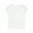 thumbnail image 5 of ZHOGXU Children Girls Summer T Shirt Short Sleeve V Neck Solid Color Comfortable Fashion Tee Top For Casual Daily Wear,White,5-6 Years, 5 of 5