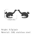 thumbnail image 3 of Handmade Diplodocus earrings Cute dinosaur stud animal earrings for women's stylish jewelry, 3 of 4