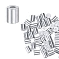 thumbnail image 1 of Uxcell 50-Pack Aluminum Crimping Loop Sleeves, 1.5mm 1/16 Round Barrel Wire Rope Sleeves, 1 of 2